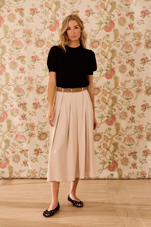 Pol&iacute;n Et Moi Falda lino Frida Beige