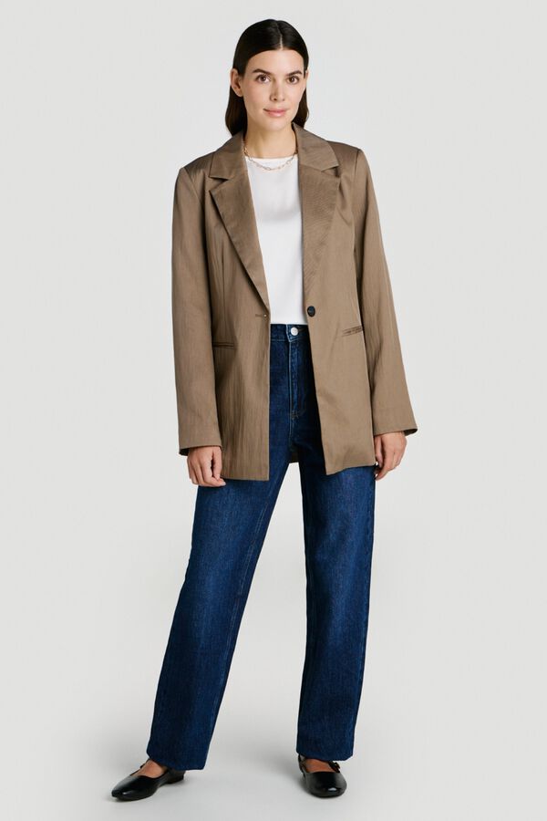 Vila Americana blazer abotonada Marr&oacute;n