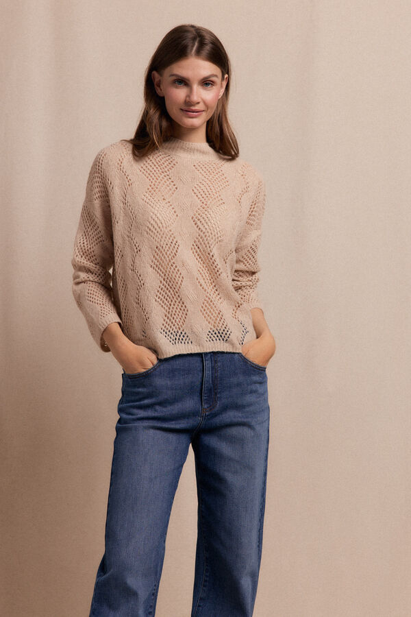 Slowlove Jersey calado perkins Beige