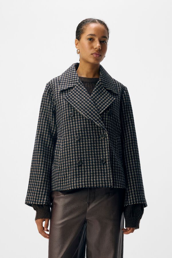 Object Abrigo tweed cuadros Multicolor