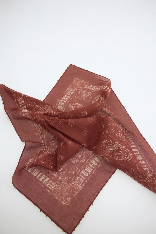 Slowlove Bandana bordada Estampado marr&oacute;n