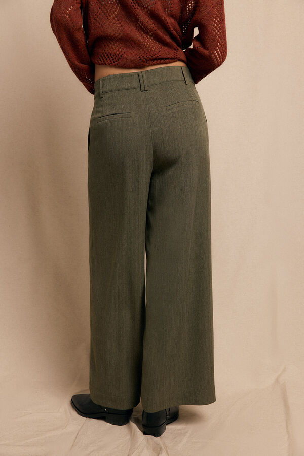 Slowlove Pantalón de pinzas rastrero Kaki