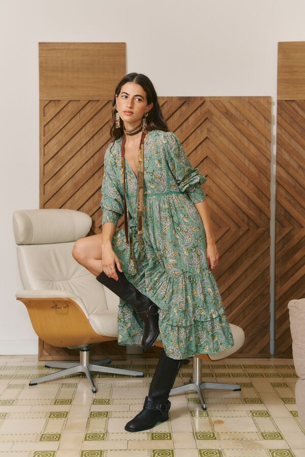 Jaase Vestido midi Monday Estampado verde