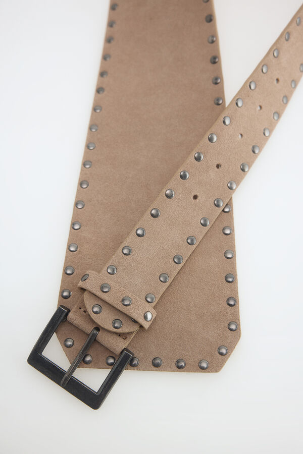 Slowlove Cintur&oacute;n irregular tachas Beige