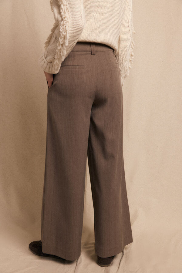 Slowlove Pantalón de pinzas rastrero Arena