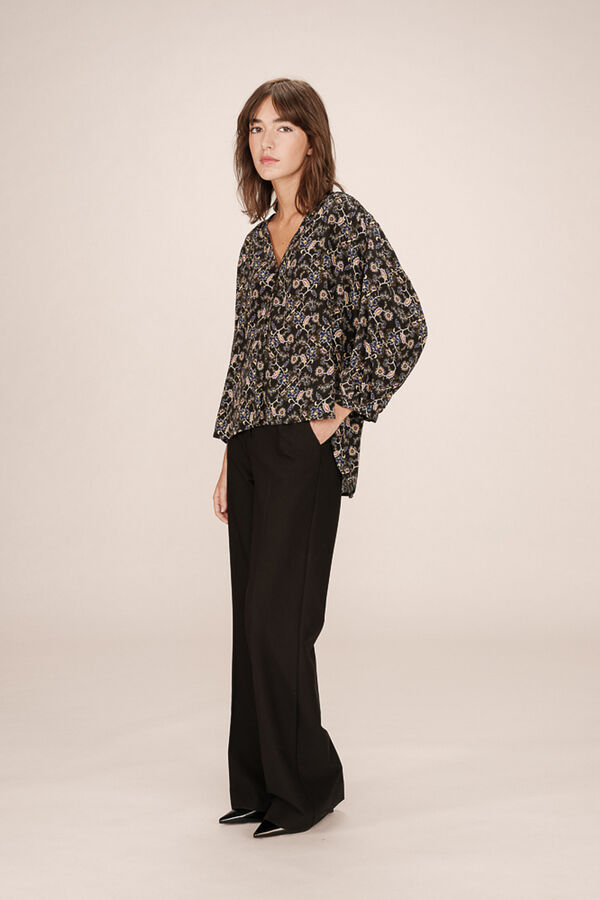 Grace & Mila Blusa de manga larga estampada Negro