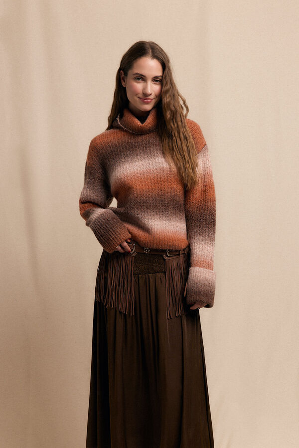 Slowlove Jersey cuello vuelto Estampado beige