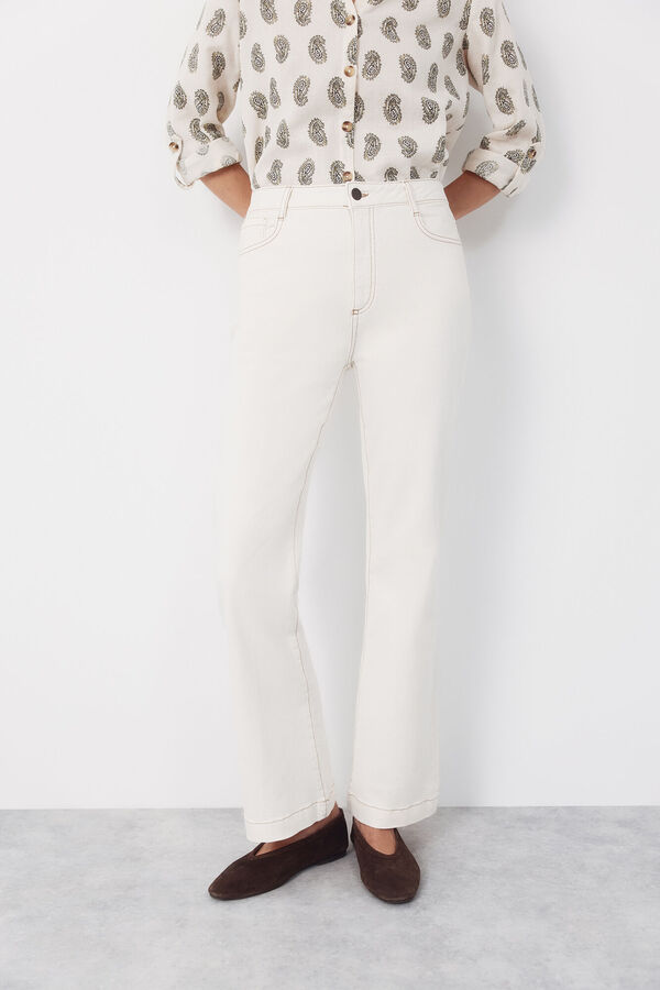 Cortefiel Jeans Bootcut Marfil