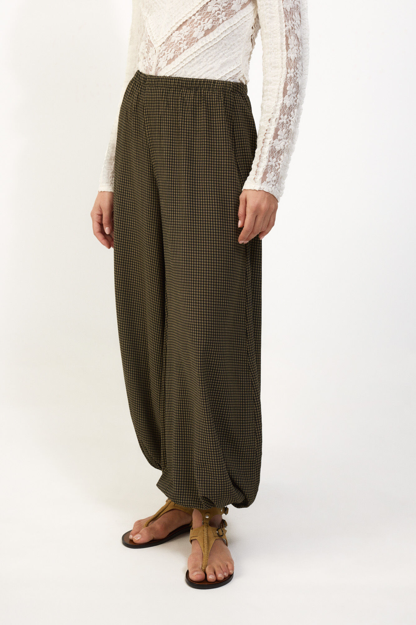 Slowlove Pantal&oacute;n bombacho cuadros