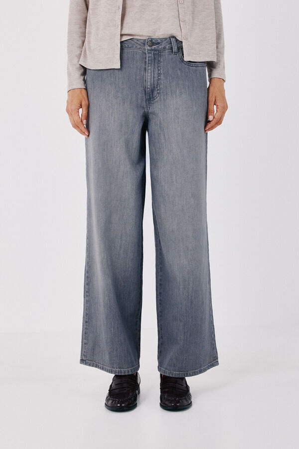 Cortefiel Jeans Wide Leg Gris oscuro