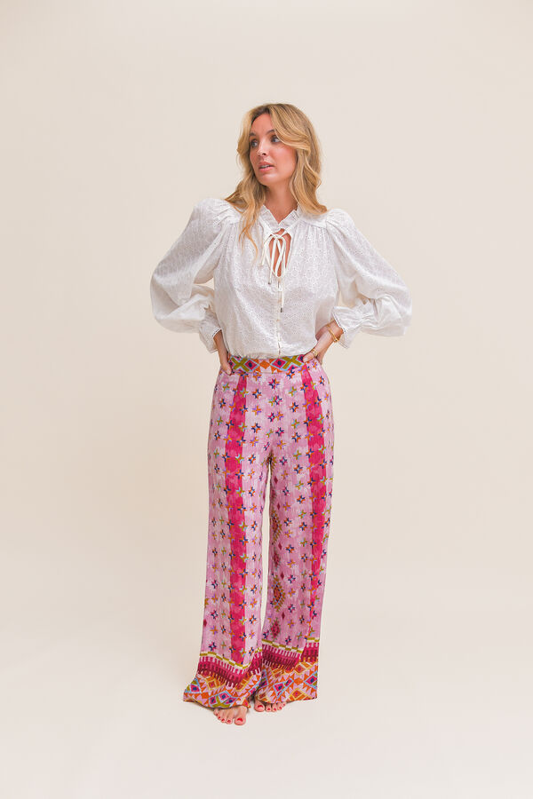 Jaase Pantalones pierna ancha Rosa