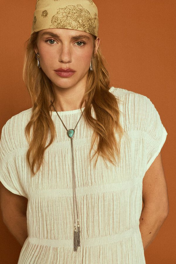 Slowlove Collar largo piedra Gris