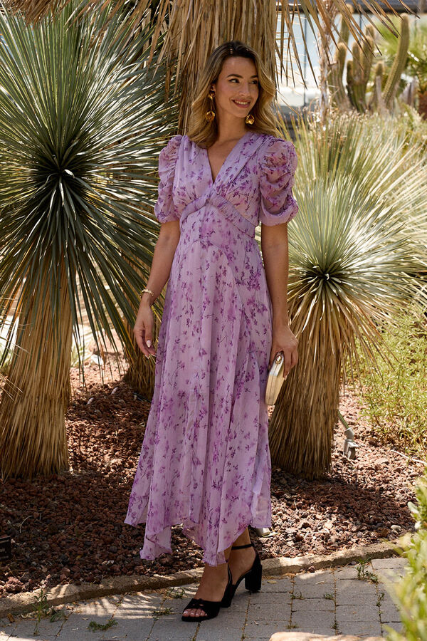 Pol&iacute;n Et Moi Vestido largo estampado Lila