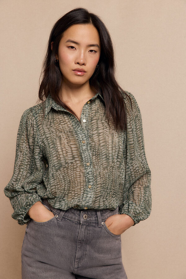 Slowlove Camisa estampada Estampado verde