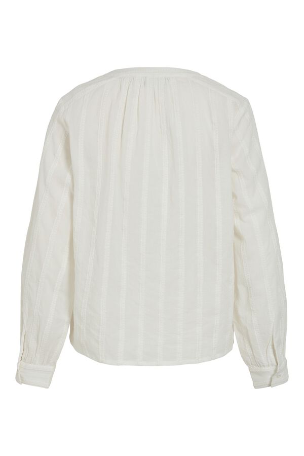Vila Blusa de algod&oacute;n con bordados Blanco