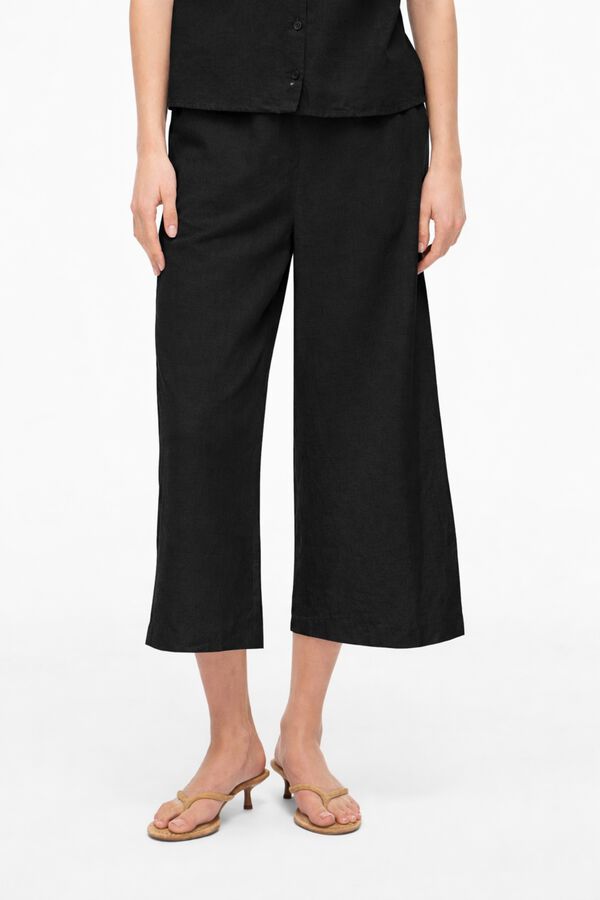 Vila Pantal&oacute;n de mujer culotte de lino Negro