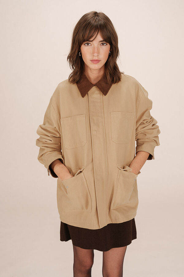 Grace & Mila Chaqueta en sarga de algodón Beige