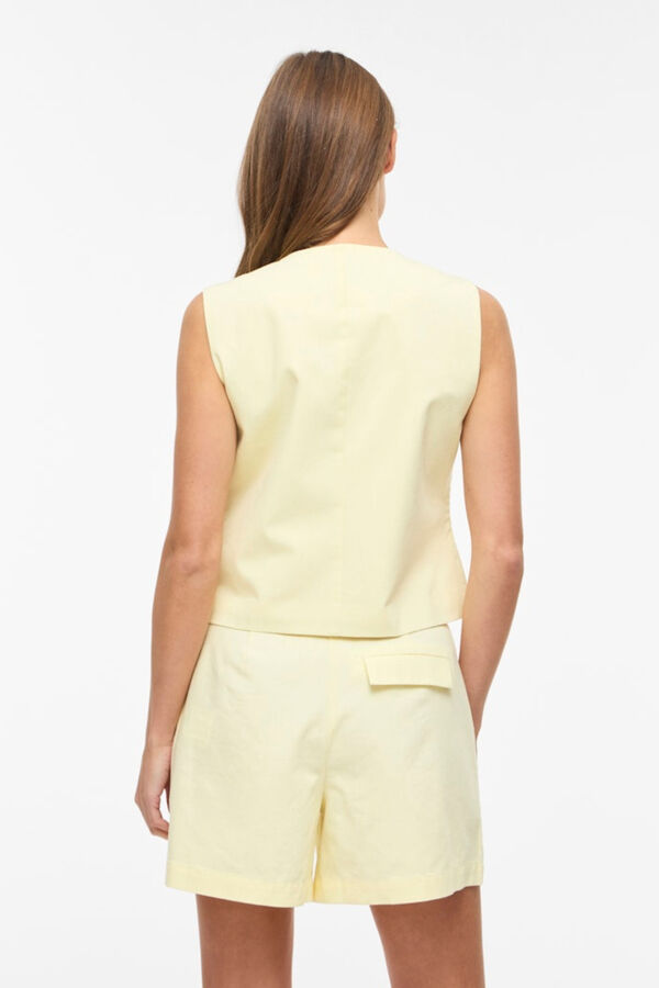 Vila Chaleco de vestir con lazada Amarillo