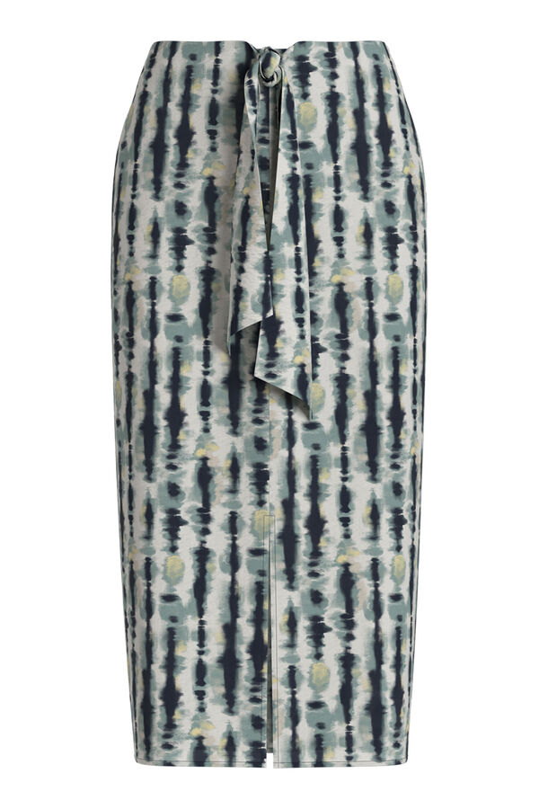 Vila Falda midi con estampado &eacute;tnico de viscosa Estampado turquesa
