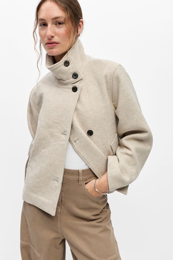 Object Chaqueta fieltro cruzada Beige