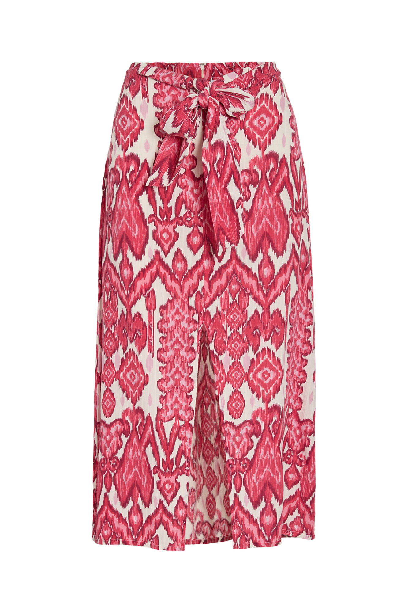 Vila Falda midi estampado &eacute;tnico