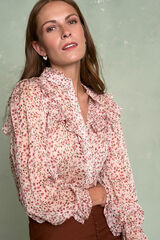 Polín Et Moi Camisa flores Minna Estampado granate