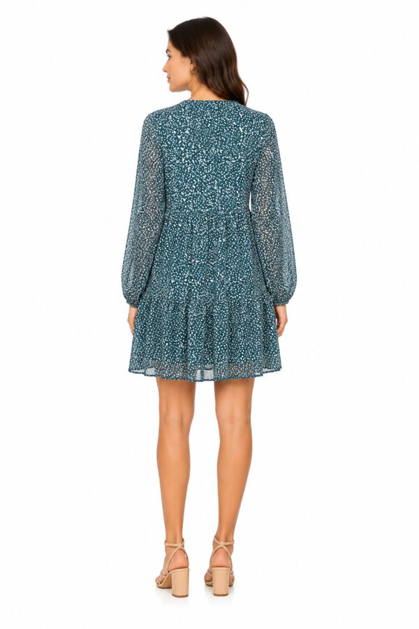 Object Vestido corto gasa estampado Azul marino