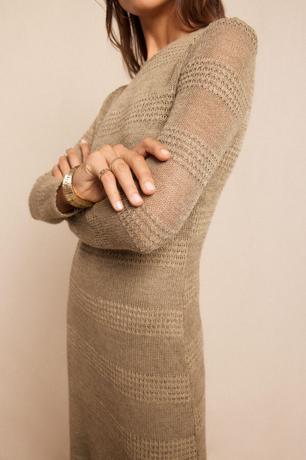 Slowlove Vestido estructura rústica Kaki