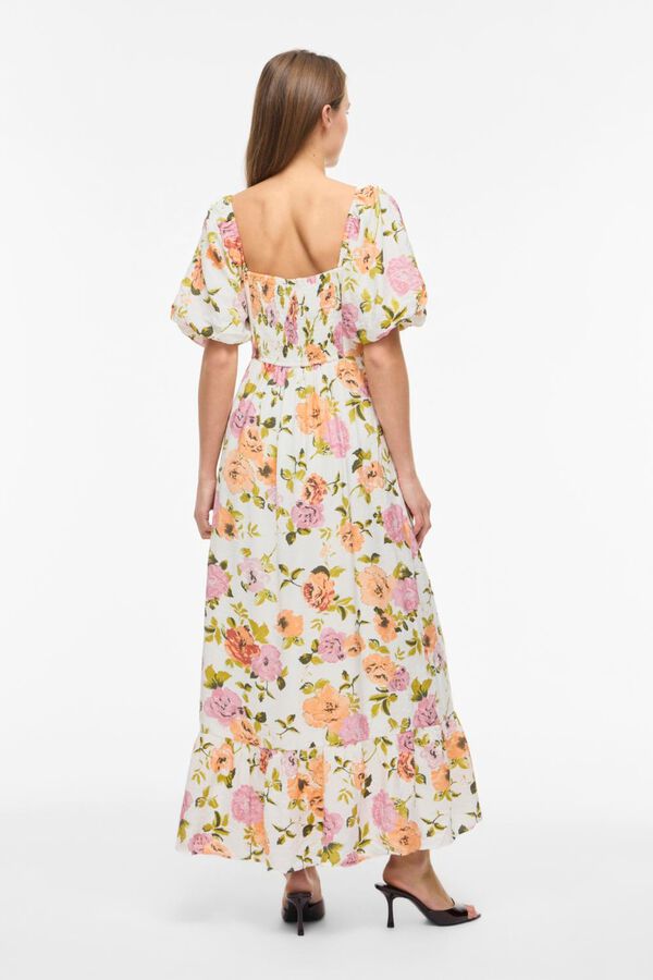 Vila Vestido largo estampado de viscosa Estampado blanco
