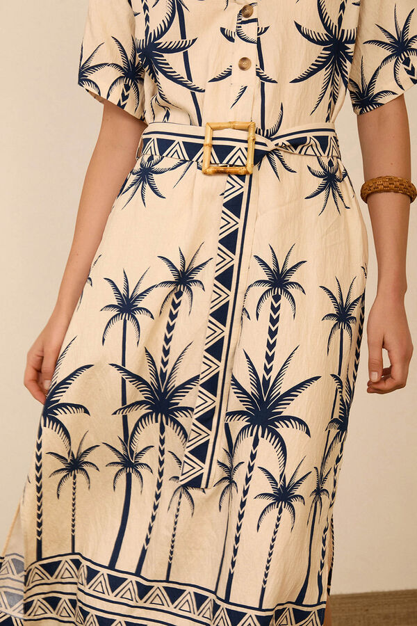Meisie Vestido midi estampado palmeras Estampado blanco