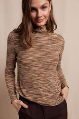 Slowlove Camiseta cuello alto melange Dorado