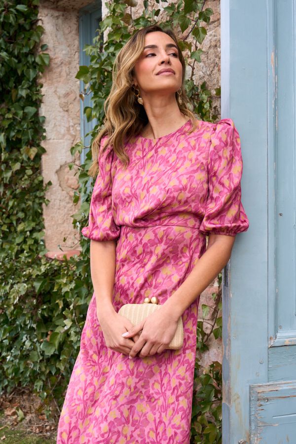 Pol&iacute;n Et Moi Vestido estampado Magda Estampado granate