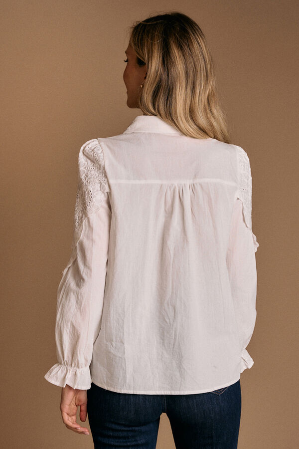 Pol&iacute;n Et Moi Camisa bordado Blanca Blanco