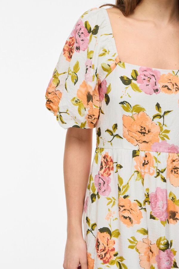Vila Vestido largo estampado de viscosa Estampado blanco