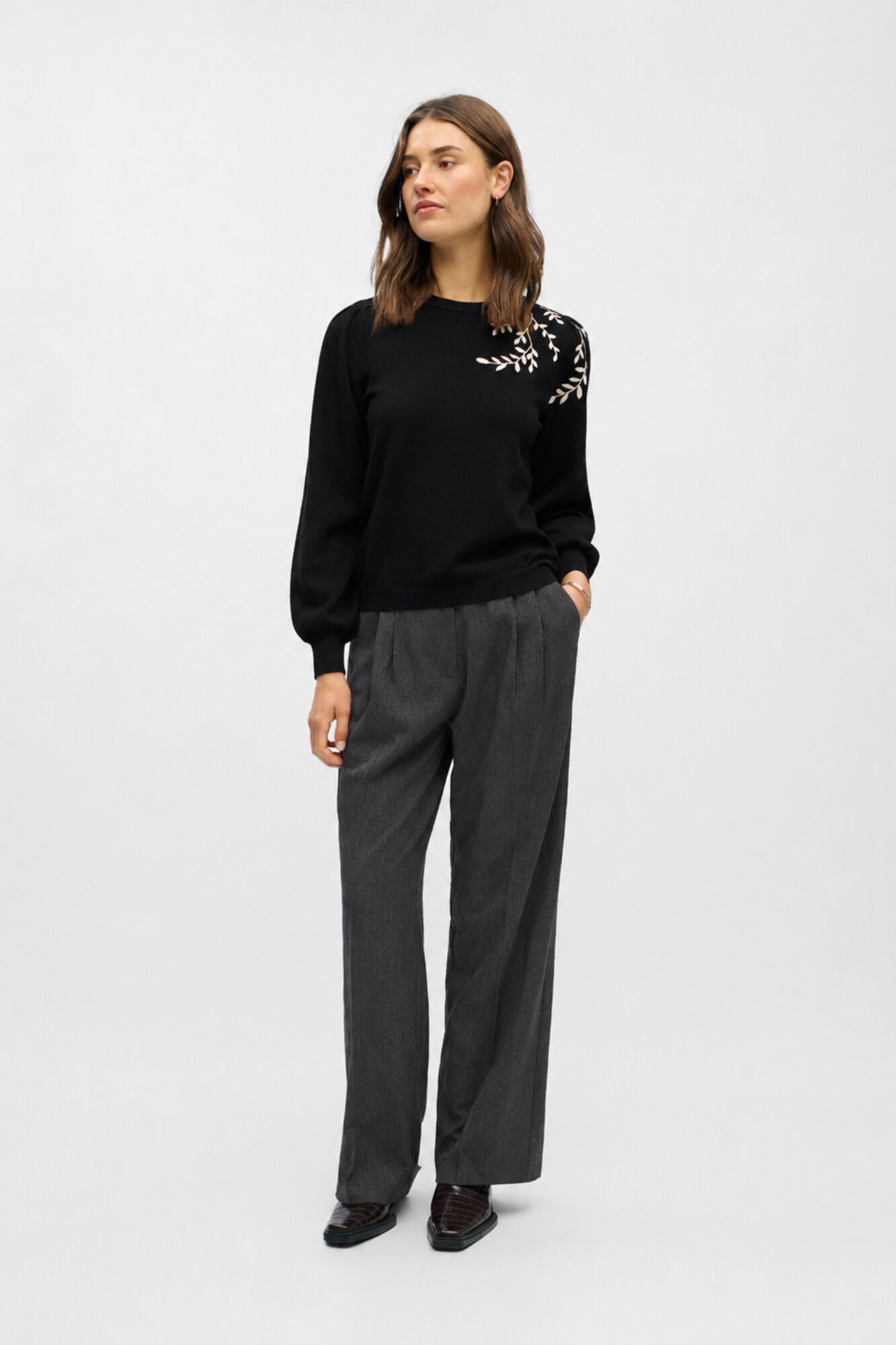 Object Jersey tacto suave bordado