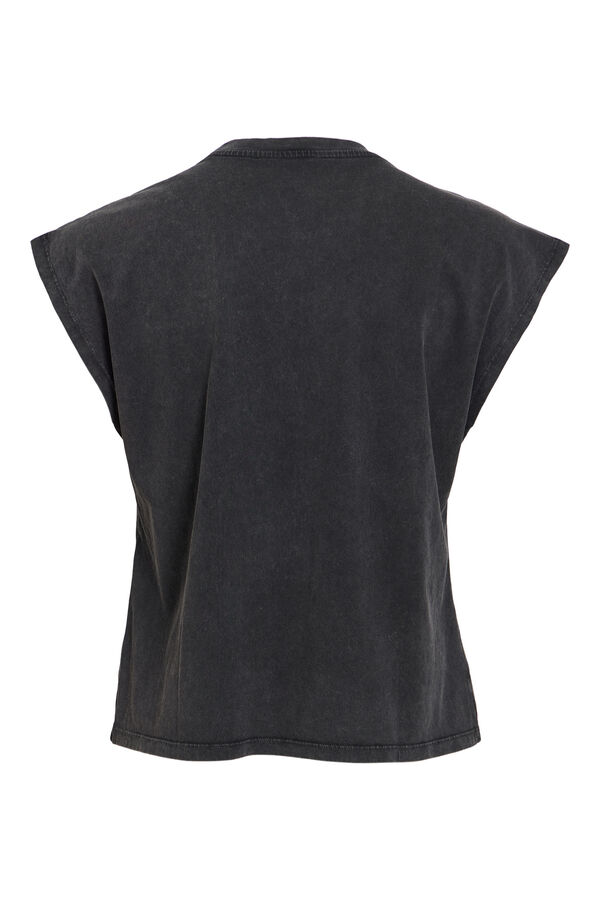 Vila Camiseta vintage con estampado Negro