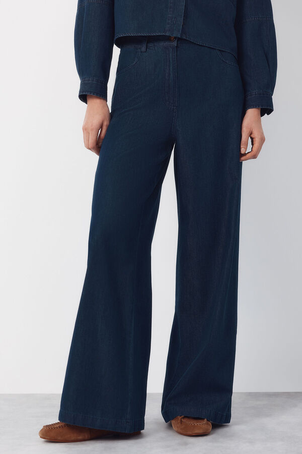 Cortefiel Jean Palazzo Soft Azul