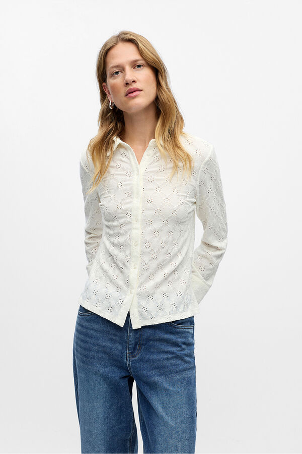 Object Camisa tejido bordado Blanco