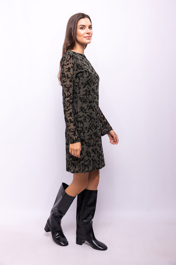 Object Vestido tejido flocado Gris oscuro