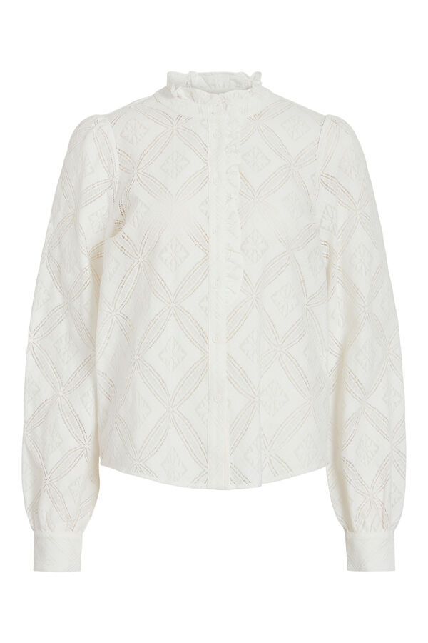 Vila Blusa calada con volantes Blanco