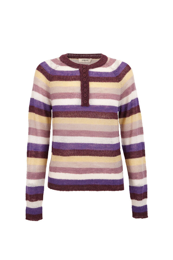 Slowlove Jersey botones rayas Lila
