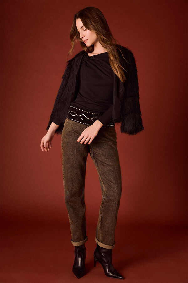 Slowlove Top escote nudo Negro