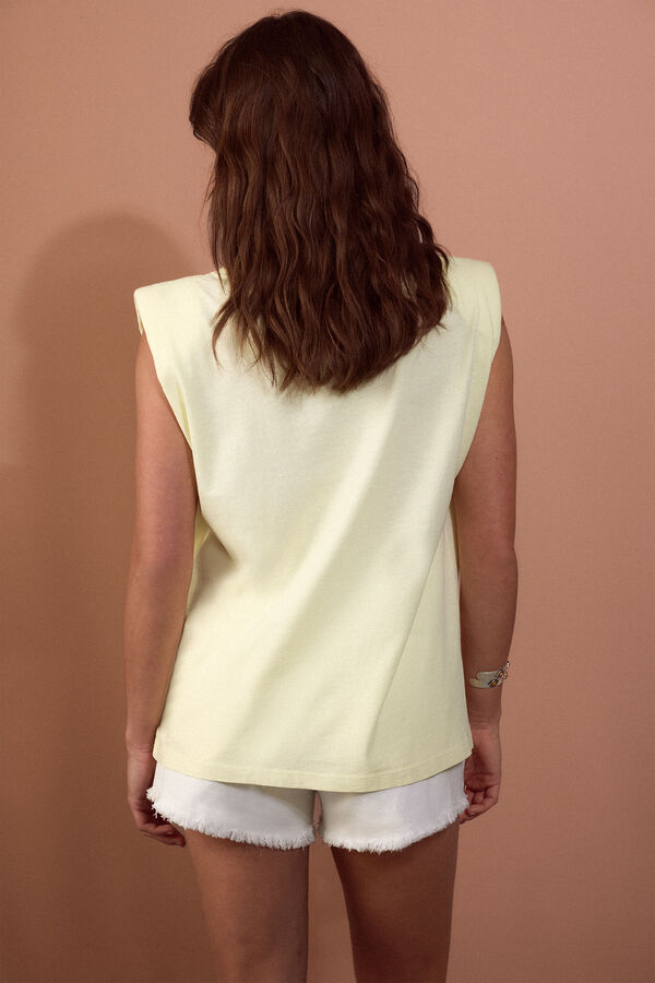 Slowlove Top hombreras Amarillo
