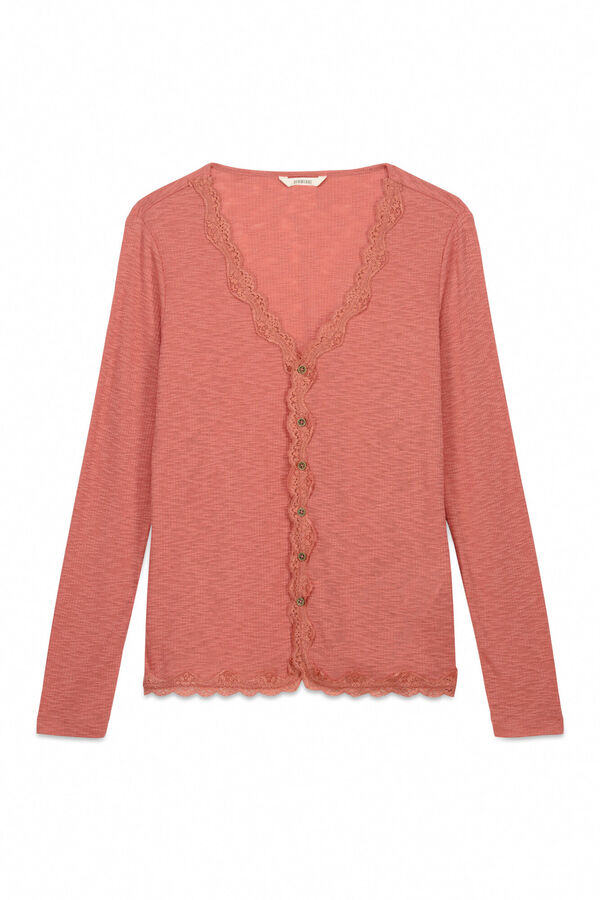 Slowlove Top cárdigan blonda Rosa