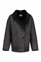 Slowlove Abrigo corto efecto doble faz Negro