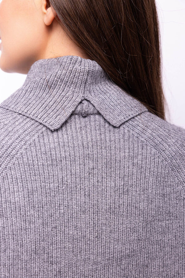 Object Jersey canal&eacute; cuello vuelto Gris