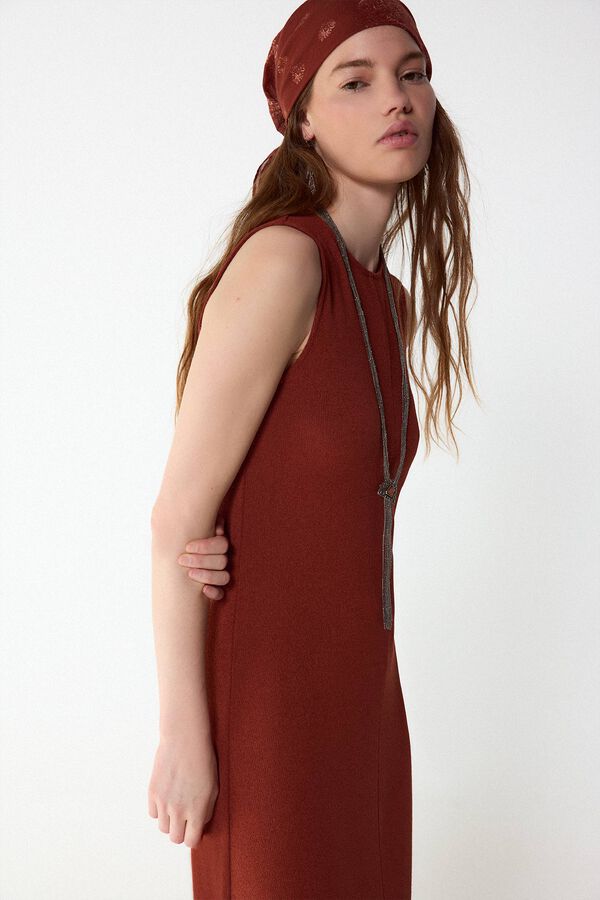 Slowlove Vestido b&aacute;sico estructura Marr&oacute;n