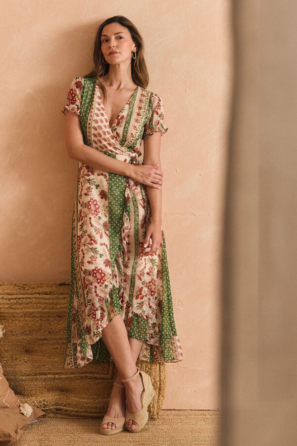 Pol&iacute;n Et Moi Vestido largo Aria Estampado verde
