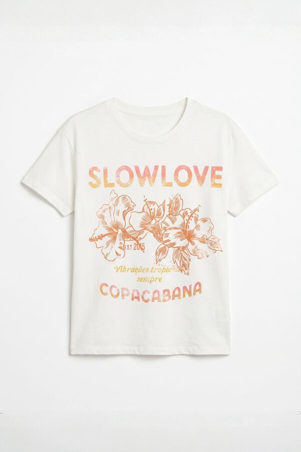 Slowlove Camiseta estampada Blanco