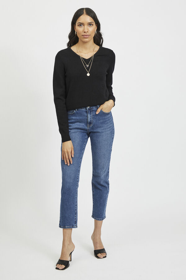 Vila Jersey b&aacute;sico de punto Negro